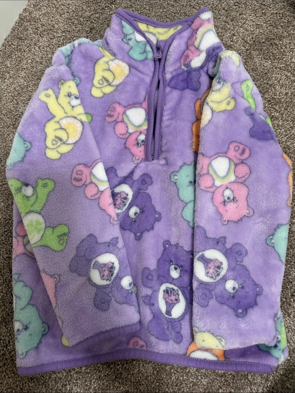 Care Bears Purple Fleece Pullover with Multicolor Bear Print